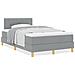 Letto con Rete a Molle con Materasso Grigio Chiaro 120x200 cm Tessuto - Foto miniatura 4