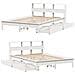 Letto Libreria senza Materasso Bianco 160x200 cm Legno di Pino - Foto miniatura 9