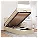 Pouf Letto con Materasso e LED Crema 90x200 cm in Tessuto - Foto miniatura 2