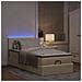 Pouf Letto con Materasso e LED Crema 90x200 cm in Tessuto - Foto miniatura 3