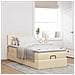 Pouf Letto con Materasso e LED Crema 90x200 cm in Tessuto - Foto miniatura 4