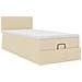 Pouf Letto con Materasso e LED Crema 90x200 cm in Tessuto - Foto miniatura 7