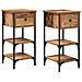 Comodini 2 pcs Legno Vecchio 34x36x70 cm Legno ingegnerizzato - Foto miniatura 1
