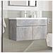 Mobile da Bagno con Lavabo Integrato Grigio Cemento - Foto miniatura 3