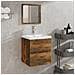Mobile da Bagno con Lavabo e Specchio Rovere Fumo - Foto miniatura 2