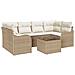 Set Divano da Giardino 7 pcs Beige e Crema 55 x 55 x 37 cm - Foto miniatura 1