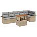 Set Divano da Giardino 7 pcs Beige Poly Rattan - Foto miniatura 1