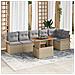 Set Divano da Giardino 7 pcs Beige Poly Rattan - Foto miniatura 2