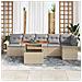 Set Divano da Giardino 7 pcs Beige Poly Rattan - Foto miniatura 3