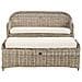 Panca Da Giardino Con Cuscino Susua 150 Cm Con Ottomana Rattan Naturale - Foto miniatura 3