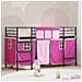 Struttura del Letto Loft per Bambini con Tendine Nero e rosa - Foto miniatura 2