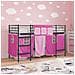Struttura del Letto Loft per Bambini con Tendine Nero e rosa - Foto miniatura 3