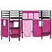 Struttura del Letto Loft per Bambini con Tendine Nero e rosa - Foto miniatura 4