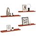 Scaffale da parete 4 pcs Rosso 60 x 9 x 3 cm Legno multistrato - Foto miniatura 3