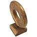 Scultura Dorat Disco In Teak Riciclato Pezzo Unico Misura Piccola - Foto miniatura 3