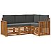 Set divani 4 pcs Naturale e Antracite Legno di Acacia Massello - Foto miniatura 1