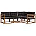 Set di divani con cuscino 4 pcs Naturale e Nero - Foto miniatura 1