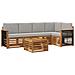Set divano sezionale con cuscino 5 pcs Naturale e Grigio Chiaro - Foto miniatura 1