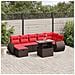 Set Divani da Giardino 8 pz con Cuscini Marrone in Polyrattan - Foto miniatura 2