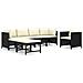 Set Divani Da Giardino 7 Pz Con Cuscini In Polyrattan Nero - Foto miniatura 1