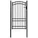 Cancello Per Recinzione Ad Arco In Acciaio 100x175 Cm Nero - Foto miniatura 1