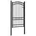 Cancello Per Recinzione Ad Arco In Acciaio 100x175 Cm Nero - Foto miniatura 2