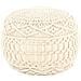 Pouf Lavorato A Mano In Macram 45x30 Cm In Cotone - Foto miniatura 1