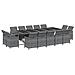 Set Da Pranzo Per Giardino 15 Pz Con Cuscini Polyrattan Grigio - Foto miniatura 3