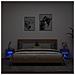 Comodini Con Luci Led A Parete 2pz Rovere Marrone - Foto miniatura 3