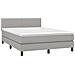 Letto A Molle Materasso E Led Grigio Chiaro 140x200 Cm Tessuto - Foto miniatura 2
