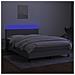 Letto A Molle Materasso E Led Grigio Chiaro 140x200 Cm Tessuto - Foto miniatura 3