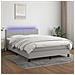 Letto A Molle Materasso E Led Grigio Chiaro 140x200 Cm Tessuto - Foto miniatura 8