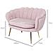 Divanetto 2 Posti in Stile Industrial Chic in Tessuto Effetto Velluto e Metallo, 130x77x77 cm, Rosa - Foto miniatura 4