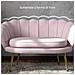 Divanetto 2 Posti in Stile Industrial Chic in Tessuto Effetto Velluto e Metallo, 130x77x77 cm, Rosa - Foto miniatura 5