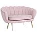 Divanetto 2 Posti in Stile Industrial Chic in Tessuto Effetto Velluto e Metallo, 130x77x77 cm, Rosa - Foto miniatura 1