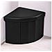 Pouf Contenitore Imbottito Pieghevole In Ecopelle Modello Corner Nero - Foto miniatura 1