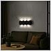 Applique Da Muro Con 8 Led Lampada A Parete Nero Con Luce Bianco Freddo 21x8x3cm - Foto miniatura 2