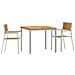 Set da Pranzo da Giardino  3 Pezzi in Legno Massello di Teak, Tavolo da Pranzo Esterno  90x90x74,5 cm in Legno Massello di Teak, Sedie da Giardino impilabili  2 pz in Legno Massello di Teak e Metallo - Foto miniatura 1