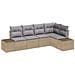 Set Divano da Giardino da 5 Pezzi con Cuscini Beige in Rattan Sintetico - Foto miniatura 1