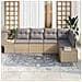 Set Divano da Giardino da 5 Pezzi con Cuscini Beige in Rattan Sintetico - Foto miniatura 3