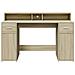 Scrivania con Luci LED Rovere Sonoma 140x55x91cm in Multistrato - Foto miniatura 6