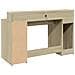 Scrivania con Luci LED Rovere Sonoma 140x55x91cm in Multistrato - Foto miniatura 8