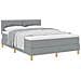 Letto con Rete a Molle con Materasso Grigio Chiaro 140x200 cm Tessuto - Foto miniatura 1
