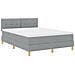 Letto con Rete a Molle con Materasso Grigio Chiaro 140x200 cm Tessuto - Foto miniatura 3