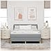 Letto con Rete a Molle con Materasso Grigio Chiaro 140x200 cm Tessuto - Foto miniatura 5