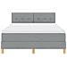 Letto con Rete a Molle con Materasso Grigio Chiaro 140x200 cm Tessuto - Foto miniatura 8