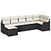 Set Divano da Giardino 7 pcs Nero e bianco Poly Rattan - Foto miniatura 1