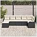 Set Divano da Giardino 7 pcs Nero e bianco Poly Rattan - Foto miniatura 3