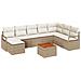 Set Divano da Giardino 9 pcs Beige e bianco - Foto miniatura 1