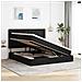 Letto con Contenitore Nero 160 x 200 cm Pelle Sintetica - Foto miniatura 4
